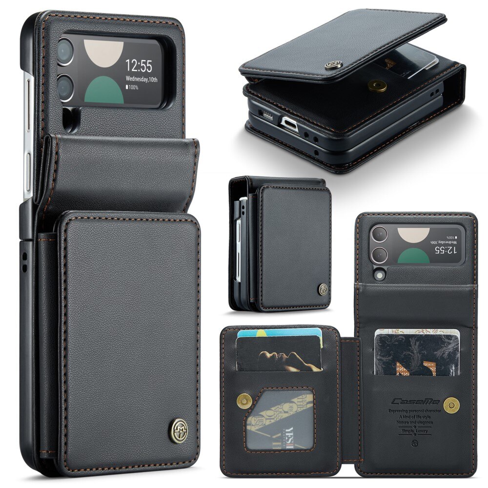 Samsung Galaxy Z Flip 3 RFID blocking Wallet Cover Black