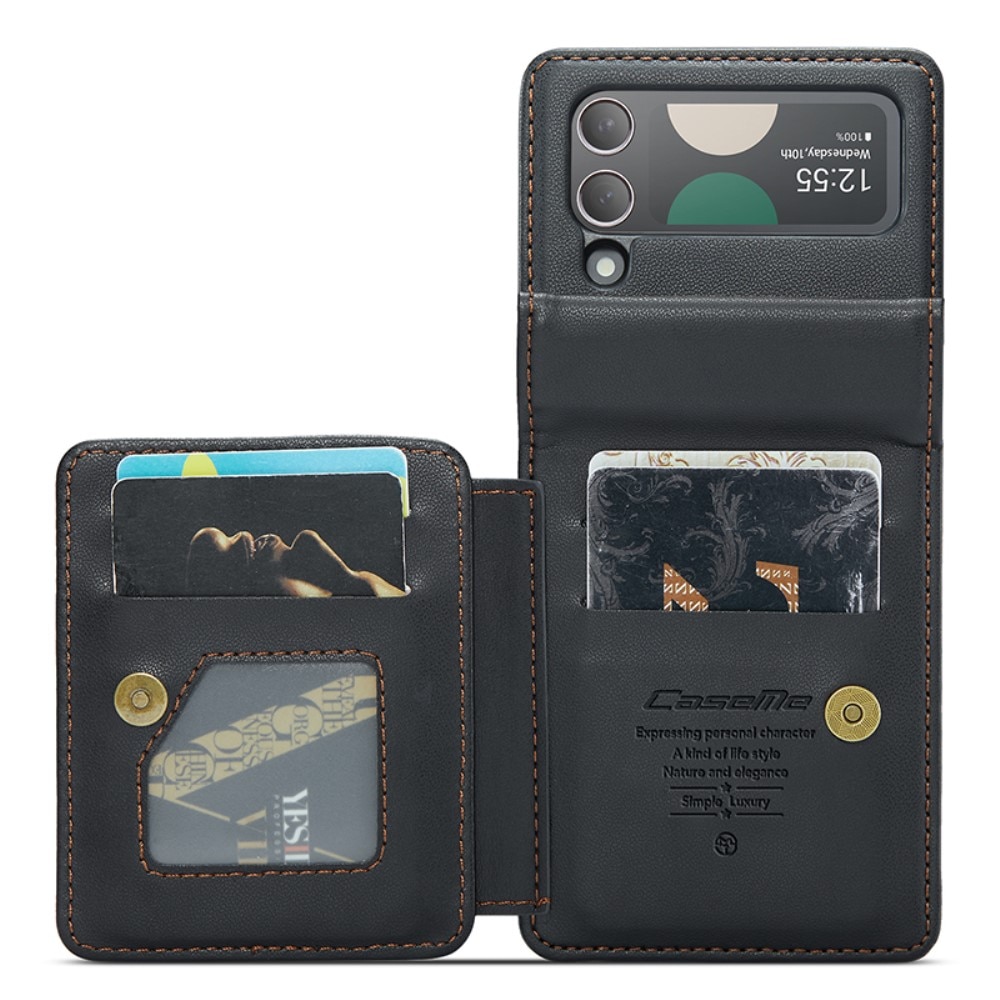 Samsung Galaxy Z Flip 3 RFID blocking Wallet Cover Black