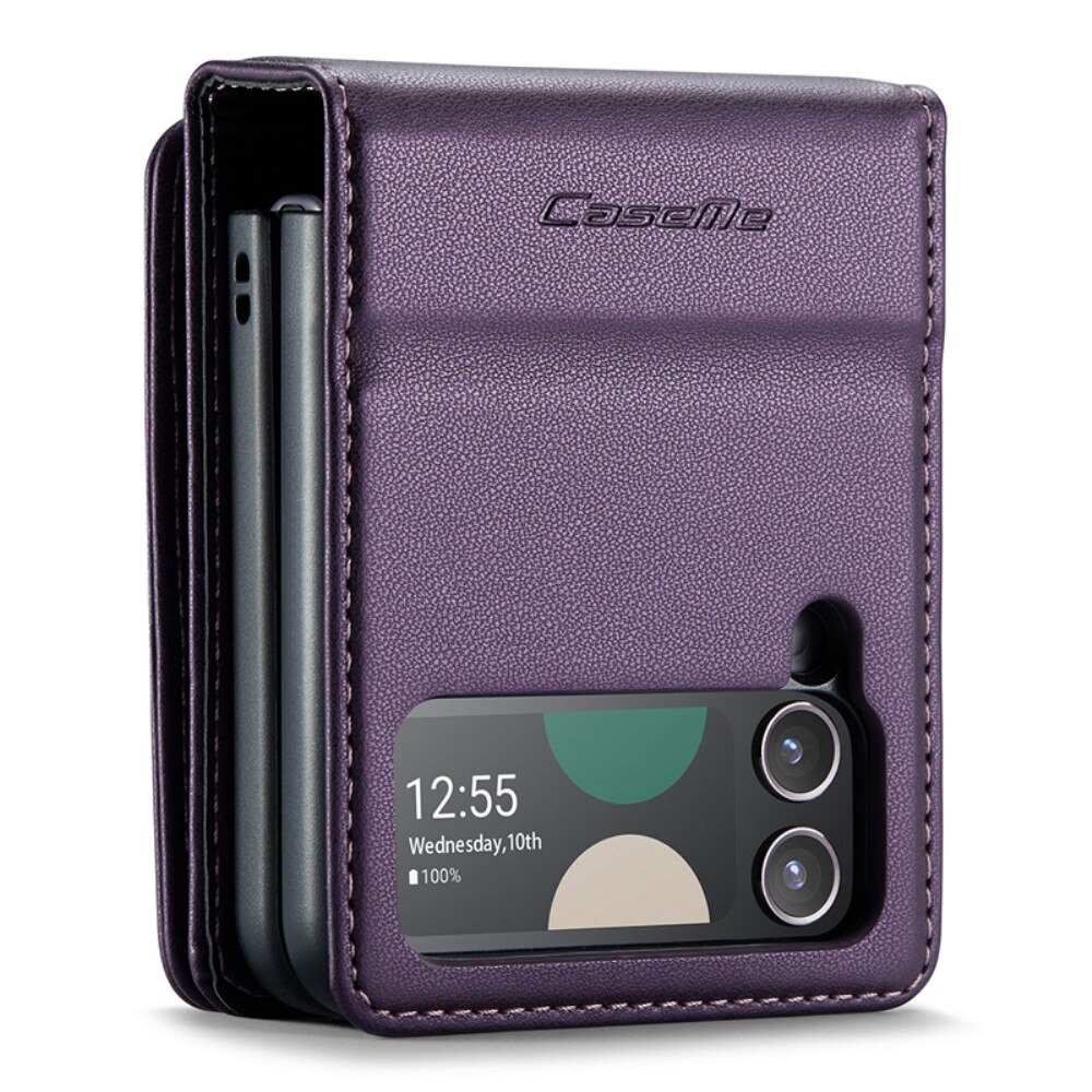 Samsung Galaxy Z Flip 4 RFID blocking Wallet Cover Purple