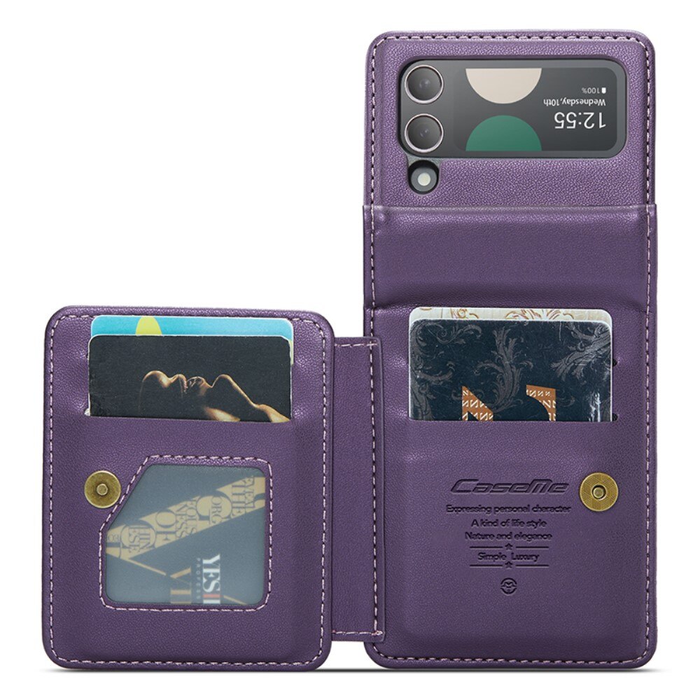 Samsung Galaxy Z Flip 4 RFID blocking Wallet Cover Purple