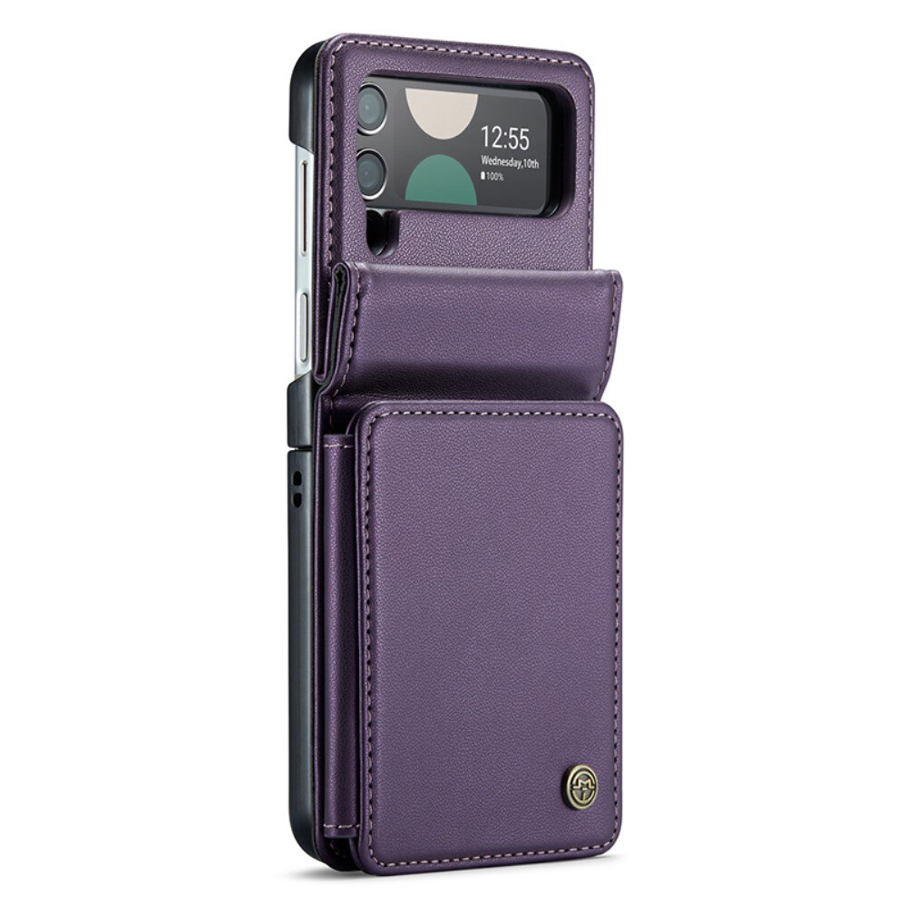 Samsung Galaxy Z Flip 4 RFID blocking Wallet Cover Purple