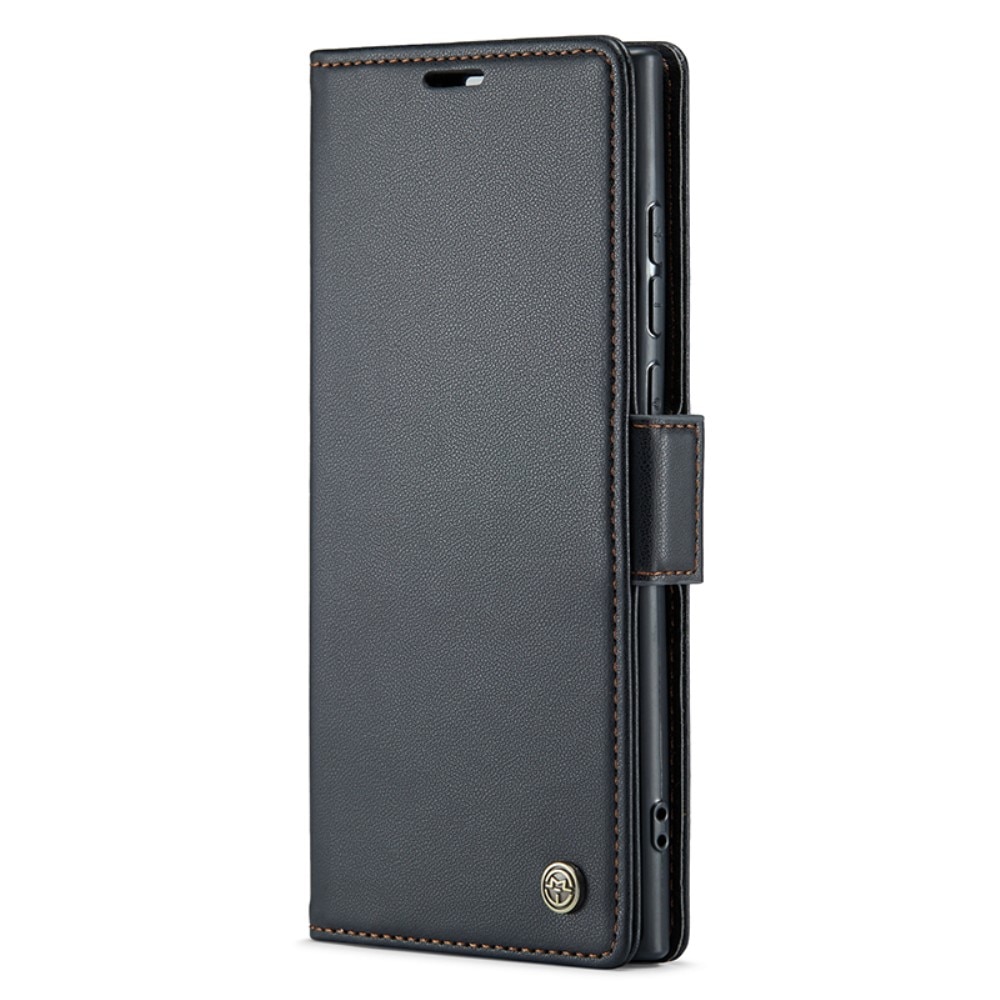 Samsung Galaxy S24 Ultra RFID blocking Slim Wallet Case Black