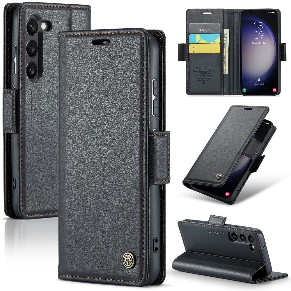 Samsung Galaxy S24 RFID blocking Slim Wallet Case Black