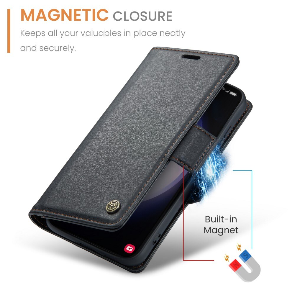 Samsung Galaxy S24 RFID blocking Slim Wallet Case Black