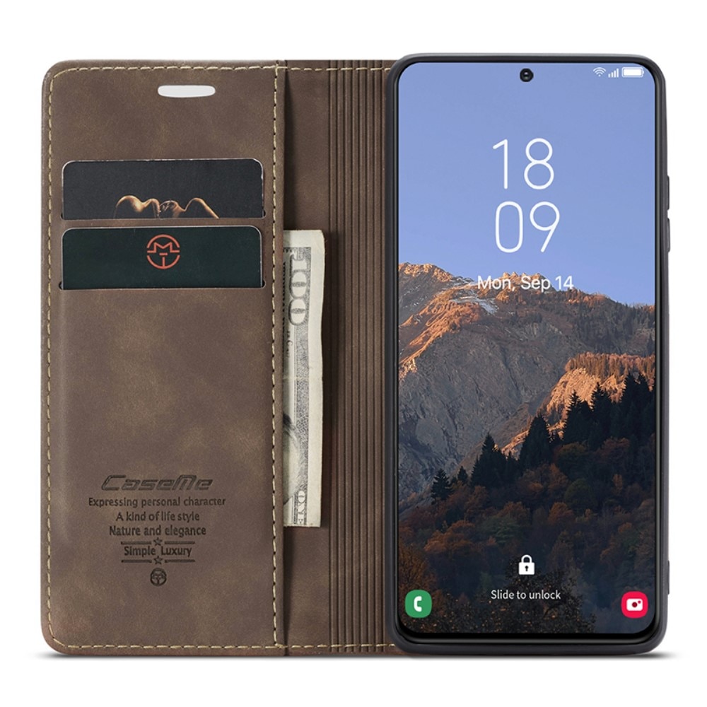 Samsung Galaxy S24 Slim Wallet Case Brown
