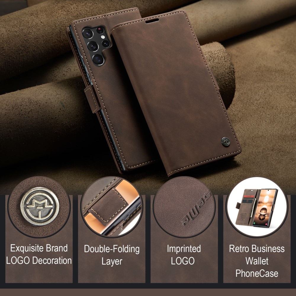 Samsung Galaxy S24 Ultra Slim Wallet Case Brown