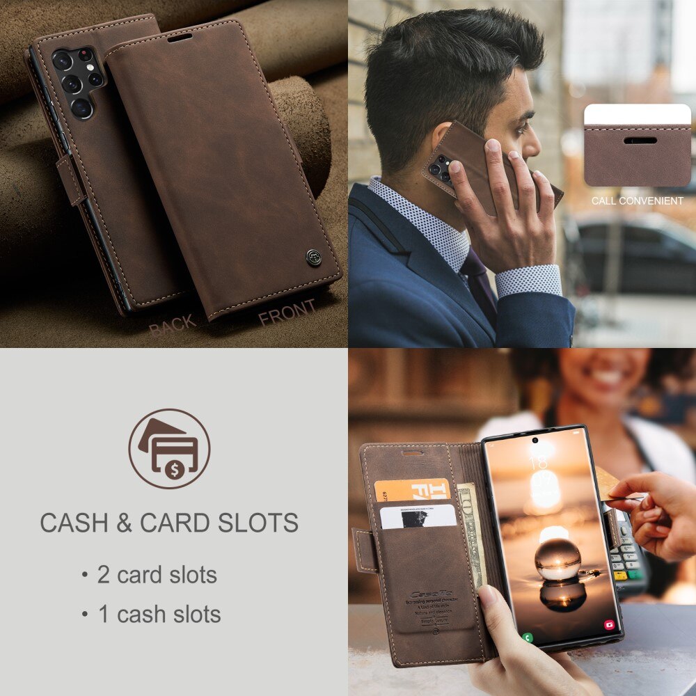 Samsung Galaxy S24 Ultra Slim Wallet Case Brown