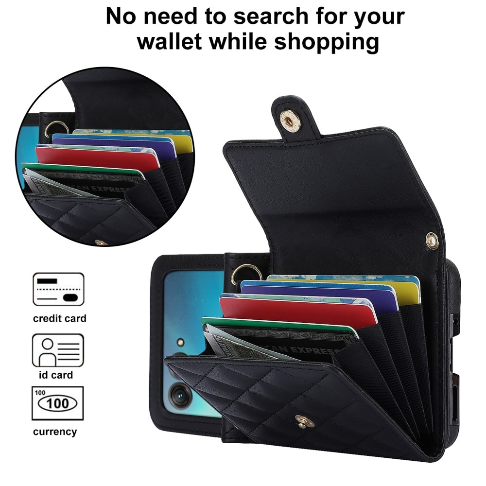 Motorola Razr 40 Ultra RFID blocking Wallet/Purse Quilted Black
