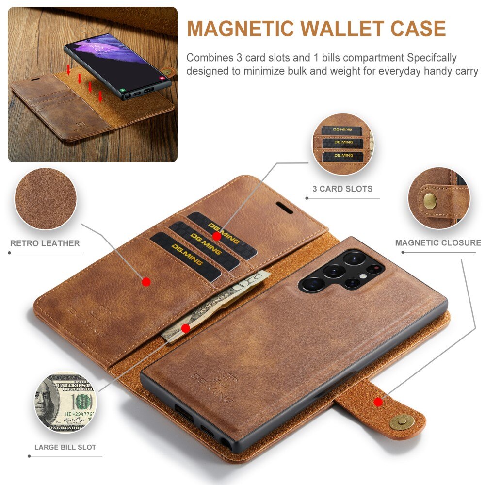 Samsung Galaxy S24 Ultra Magnet Wallet Cognac