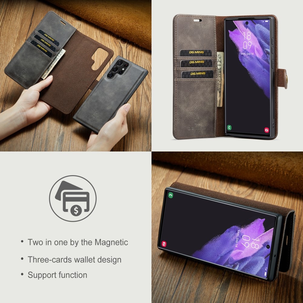 Samsung Galaxy S24 Ultra Magnet Wallet Brown