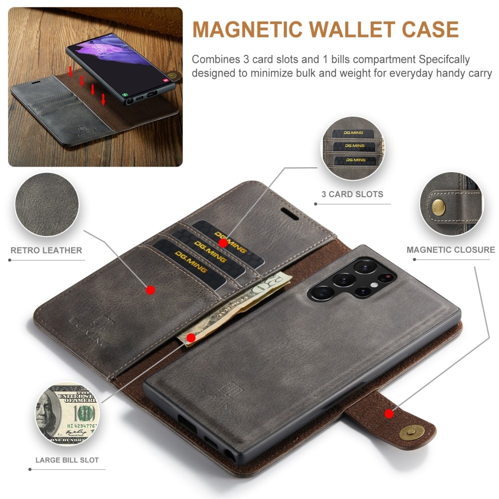 Samsung Galaxy S24 Ultra Magnet Wallet Brown