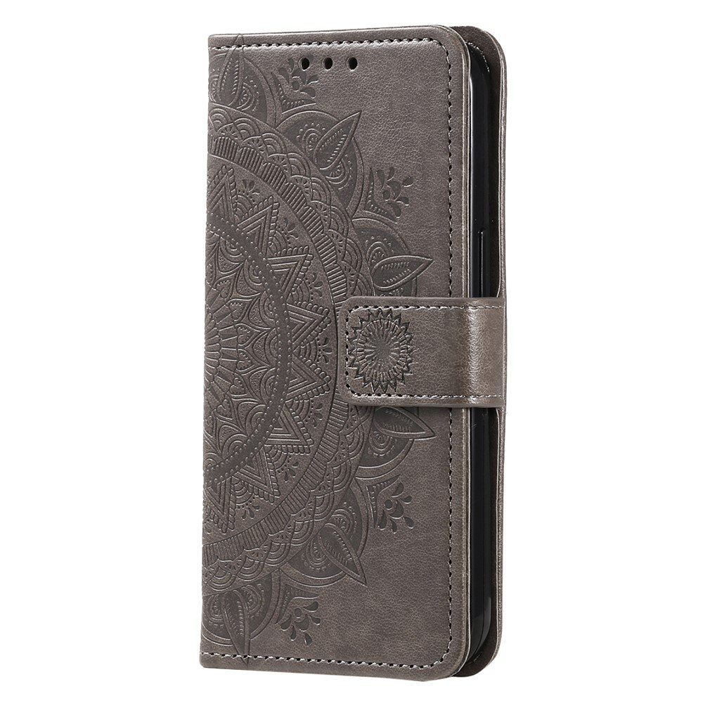 Xiaomi Redmi 13C Leather Cover Mandala Grey