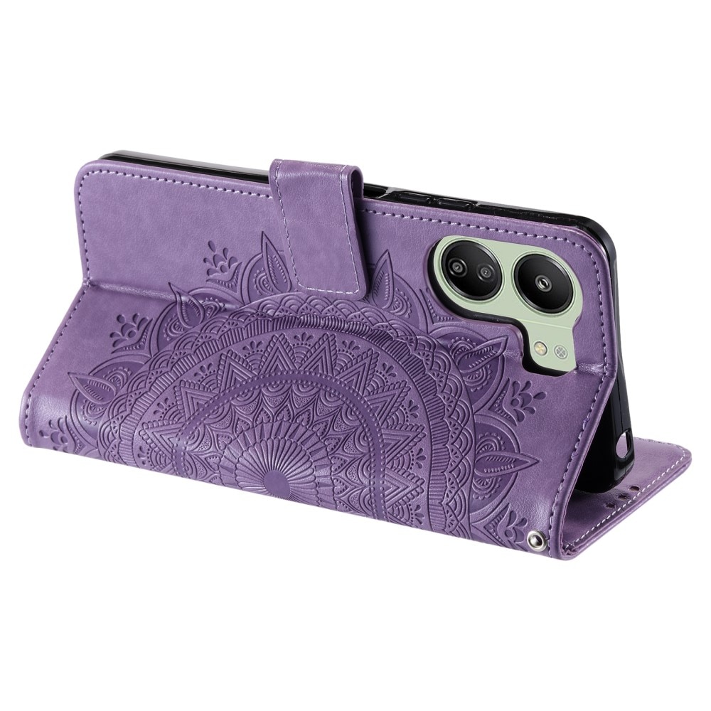 Xiaomi Redmi 13C Leather Cover Mandala Purple