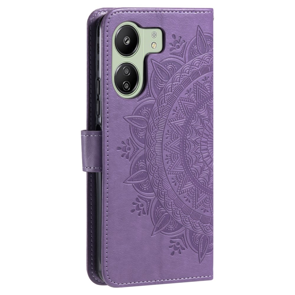 Xiaomi Redmi 13C Leather Cover Mandala Purple