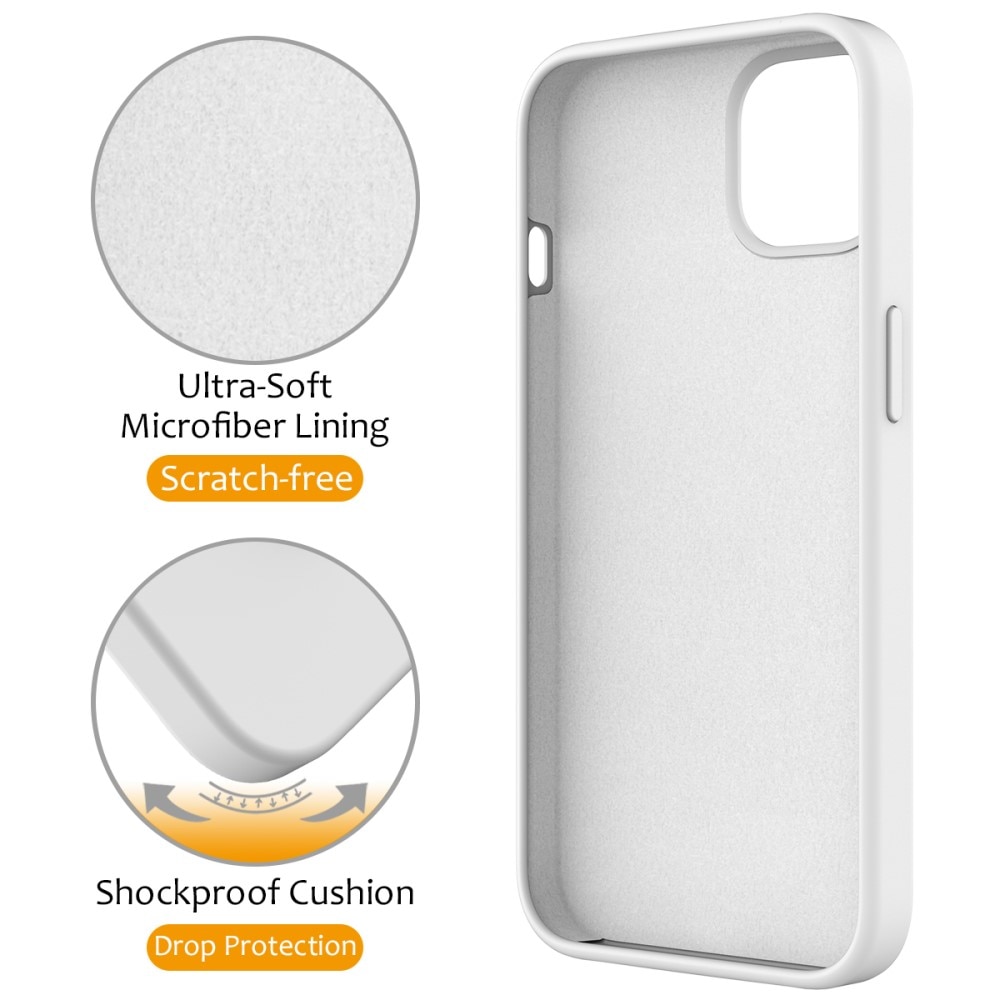 iPhone 15 Kickstand Silicone Case MagSafe White