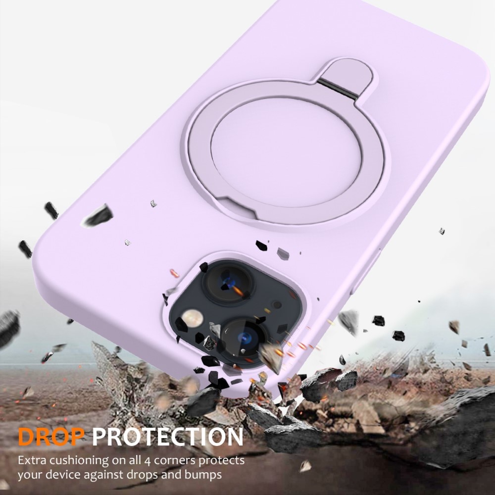 iPhone 15 Kickstand Silicone Case MagSafe Purple