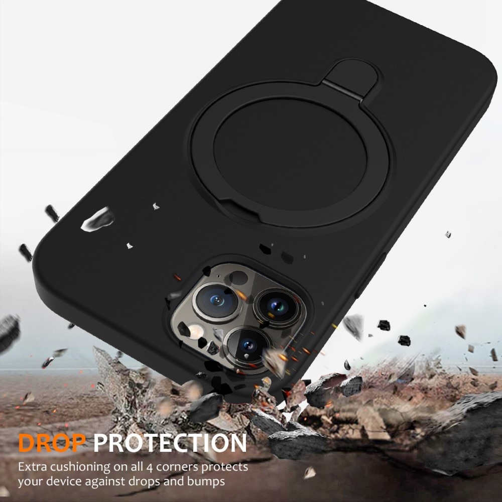 iPhone 12 Pro Kickstand Silicone Case MagSafe Black