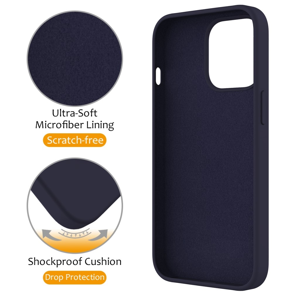 iPhone 15 Pro Max Kickstand Silicone Case MagSafe Dark Blue