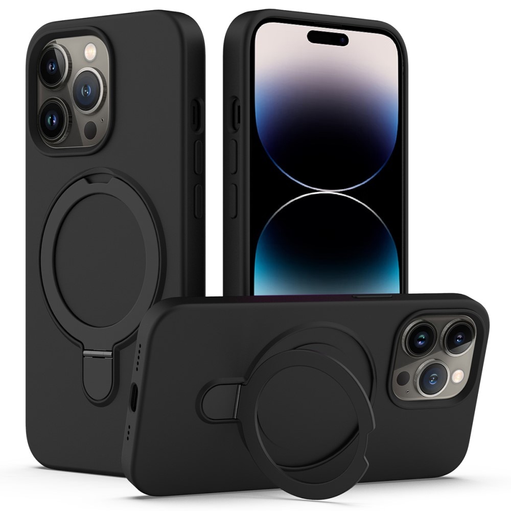 iPhone 14 Pro Max Kickstand Silicone Case MagSafe Black