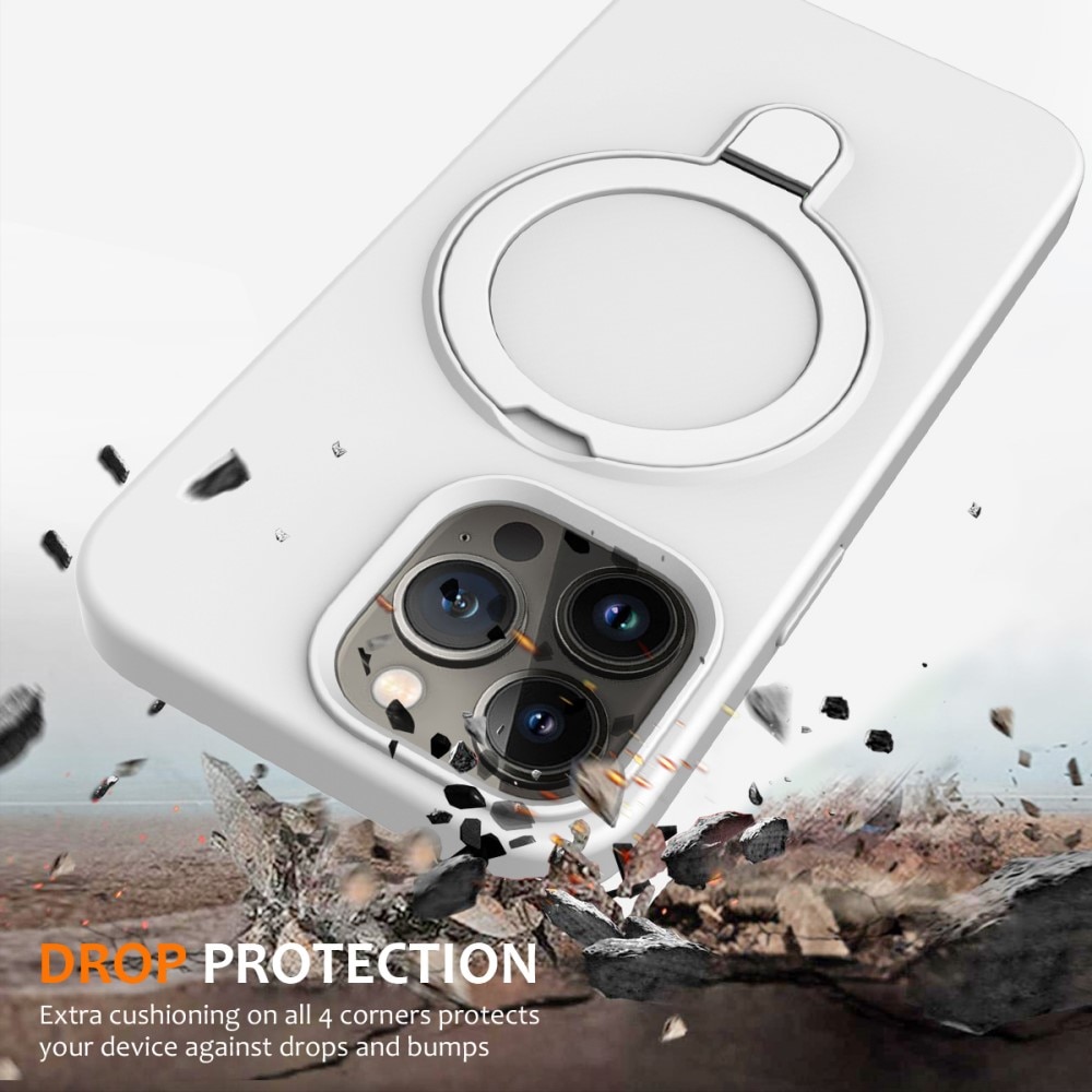 iPhone 14 Pro Max Kickstand Silicone Case MagSafe White