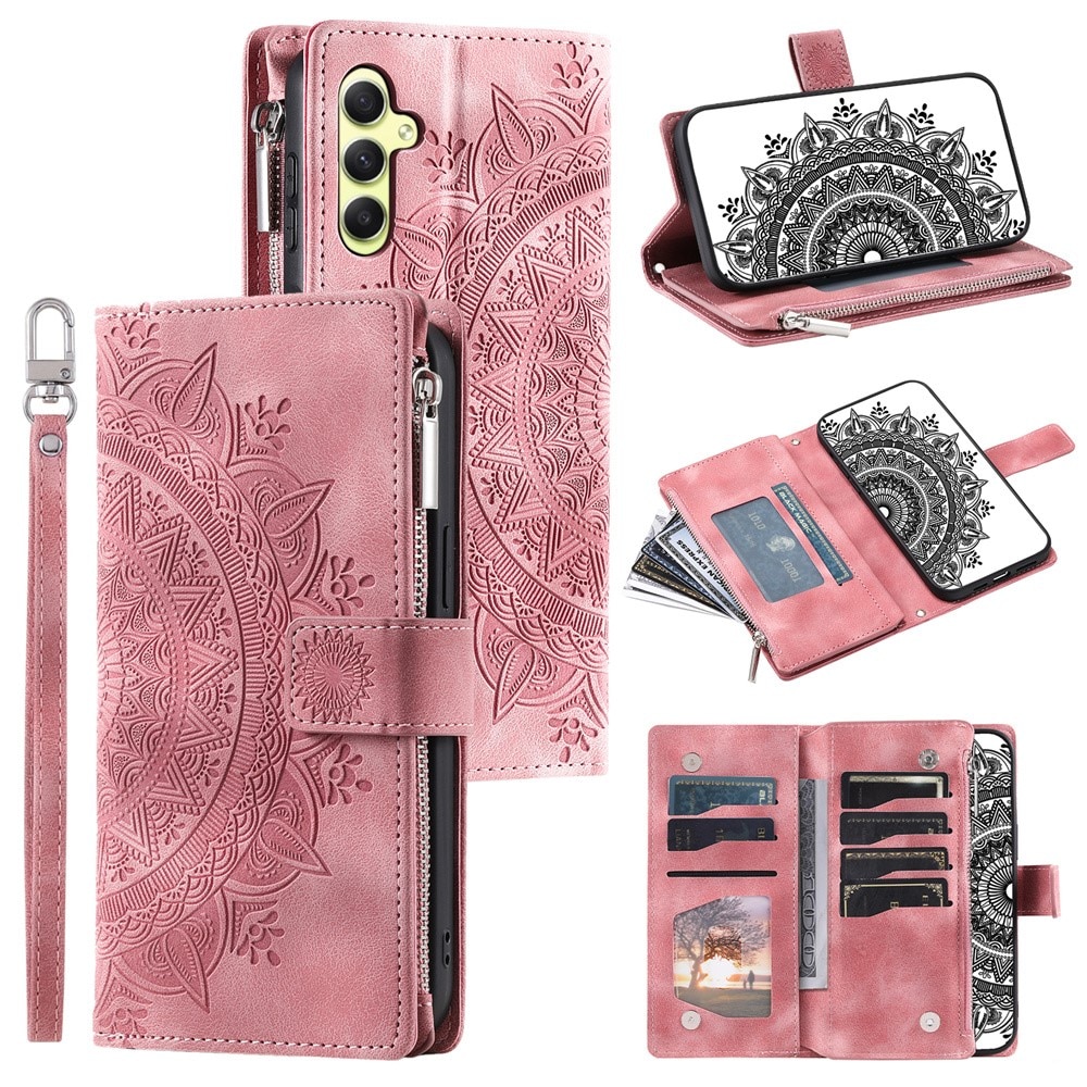 Samsung Galaxy A55 Wallet/Purse Mandala Pink