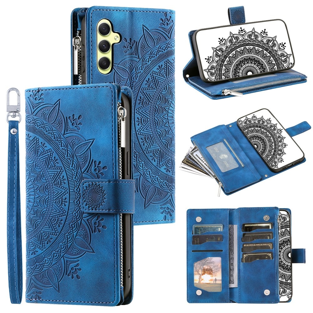 Samsung Galaxy A55 Wallet/Purse Mandala Blue