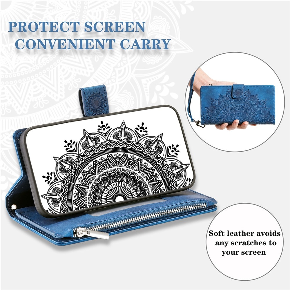 Samsung Galaxy A55 Wallet/Purse Mandala Blue