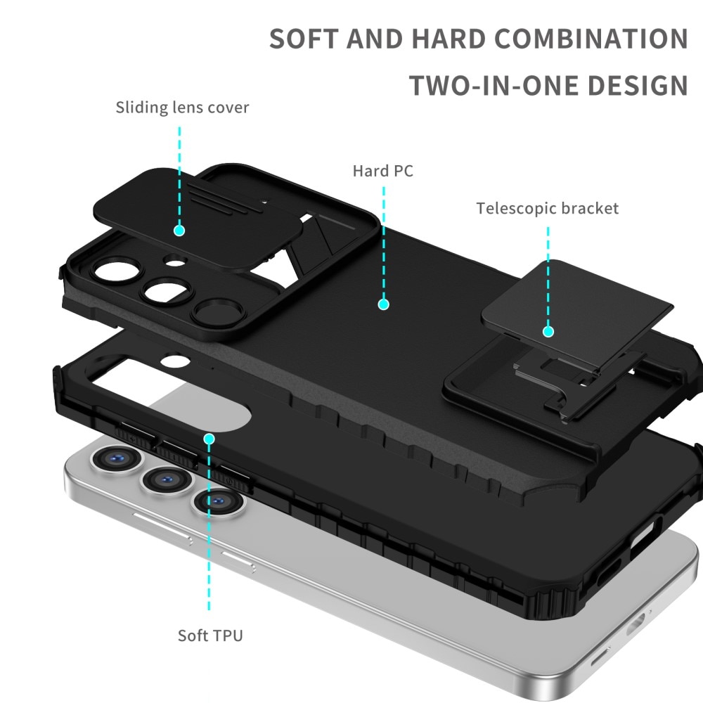 Samsung Galaxy S24 Kickstand Case w. Camera Protector Black