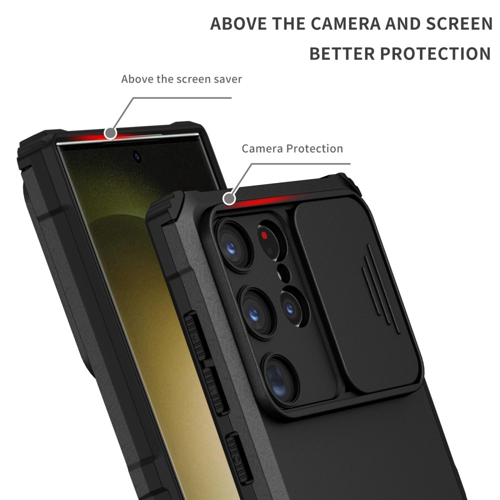 Samsung Galaxy S24 Ultra Kickstand Handyhülle mit Kameraabdeckung