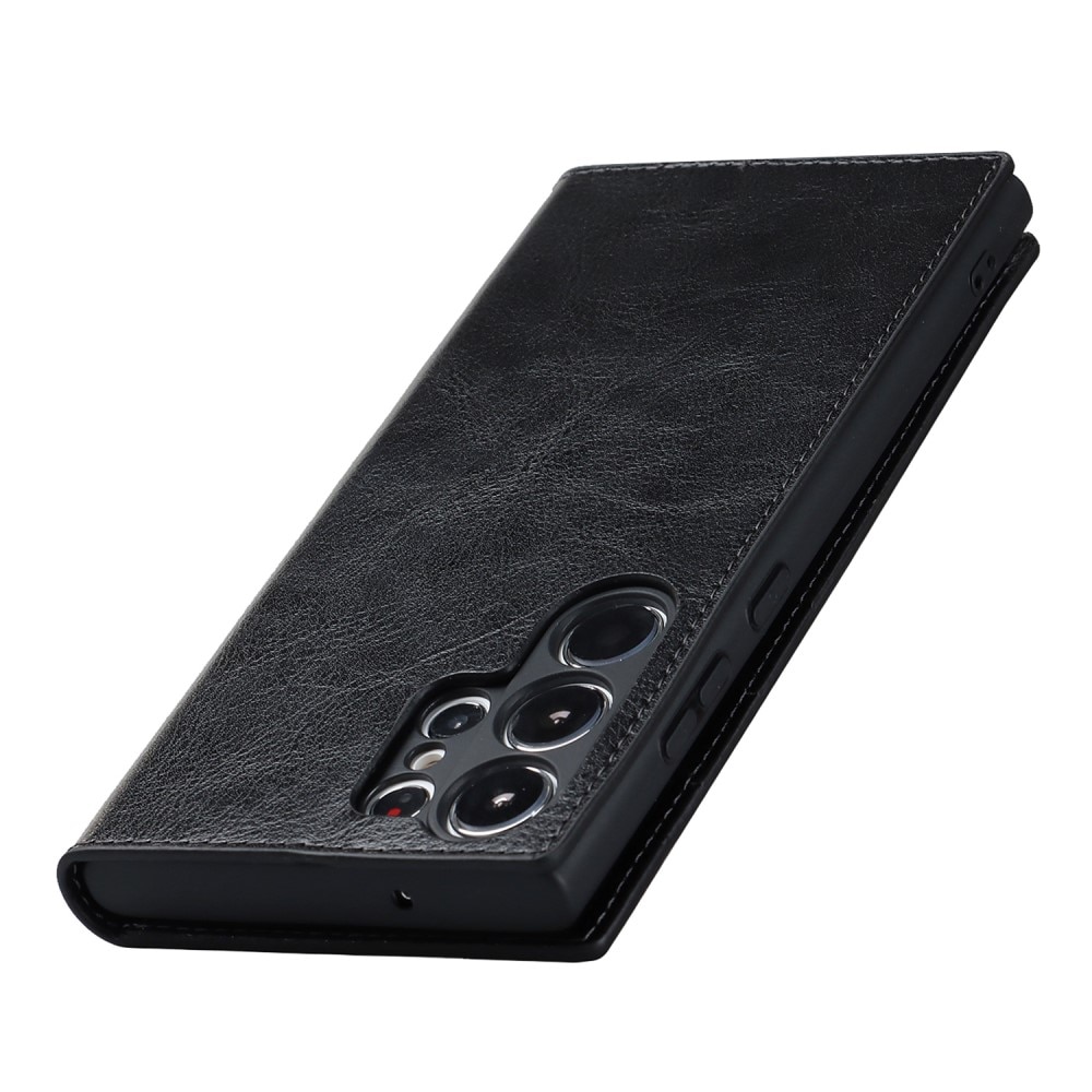 Samsung Galaxy S23 Ultra Genuine Leather Wallet Case Black