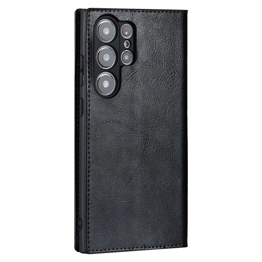 Samsung Galaxy S23 Ultra Genuine Leather Wallet Case Black