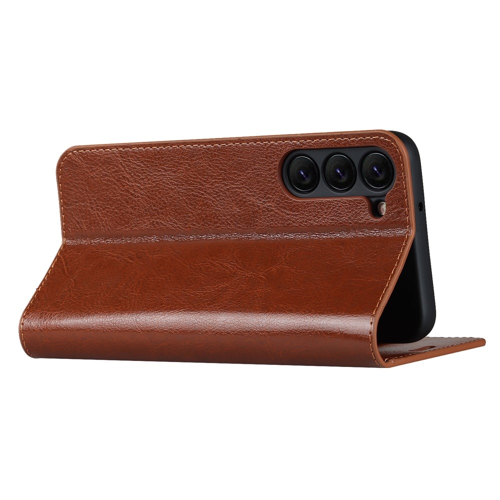 Samsung Galaxy S23 Genuine Leather Wallet Case Brown