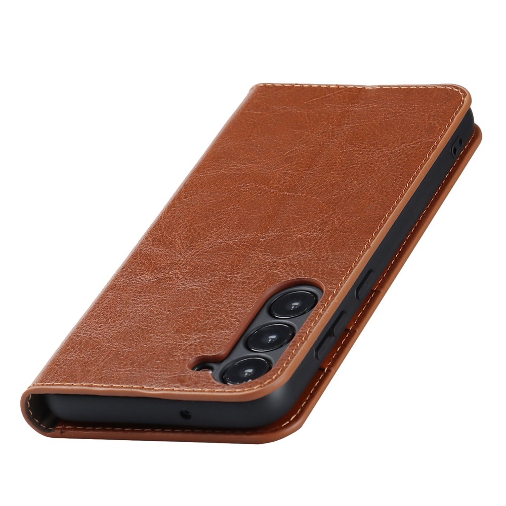 Samsung Galaxy S23 Genuine Leather Wallet Case Brown