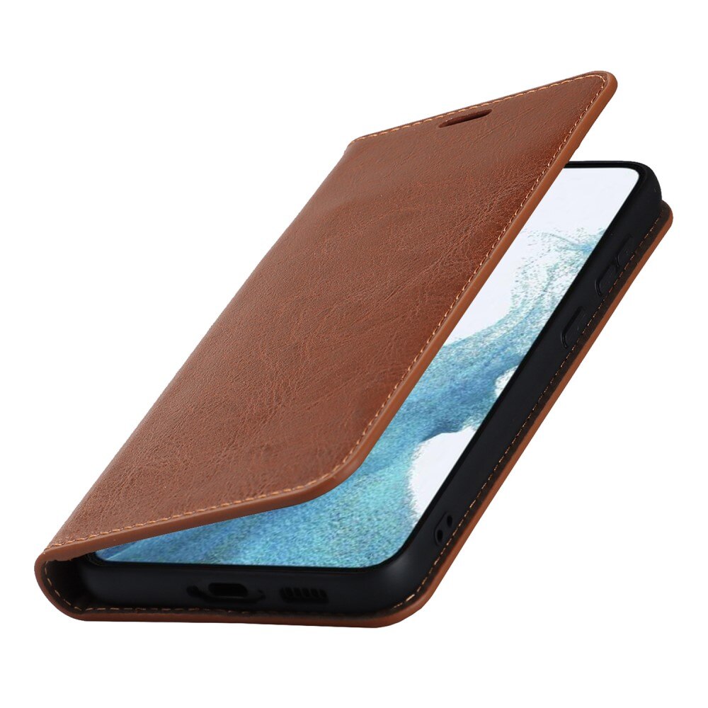 Samsung Galaxy S23 Genuine Leather Wallet Case Brown