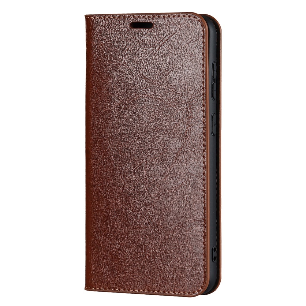 Samsung Galaxy S23 Genuine Leather Wallet Case Brown