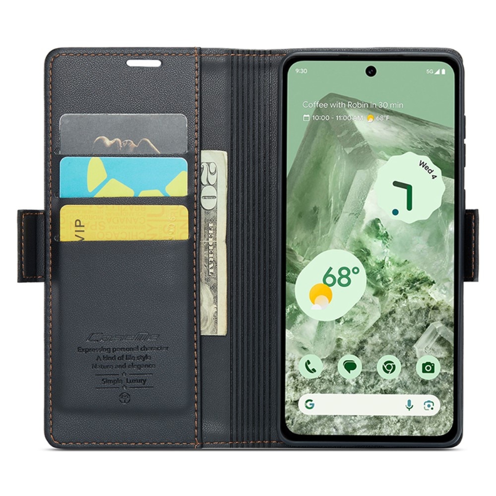 Google Pixel 8a RFID blocking Slim Wallet Case Black