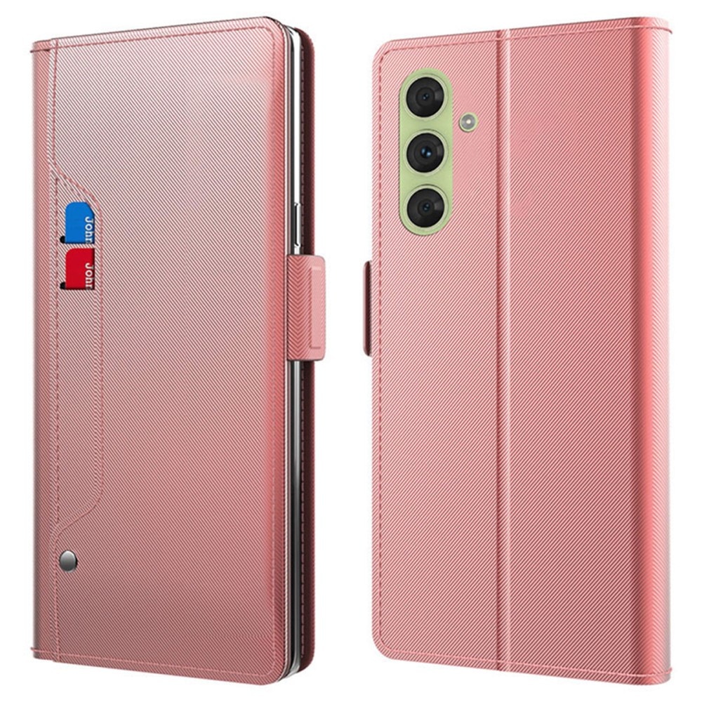 Samsung Galaxy S24 Wallet Case Mirror Pink Gold