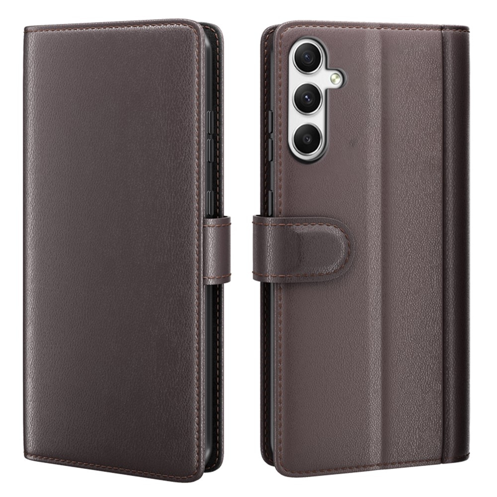 Samsung Galaxy A35 Genuine Leather Wallet Case Brown