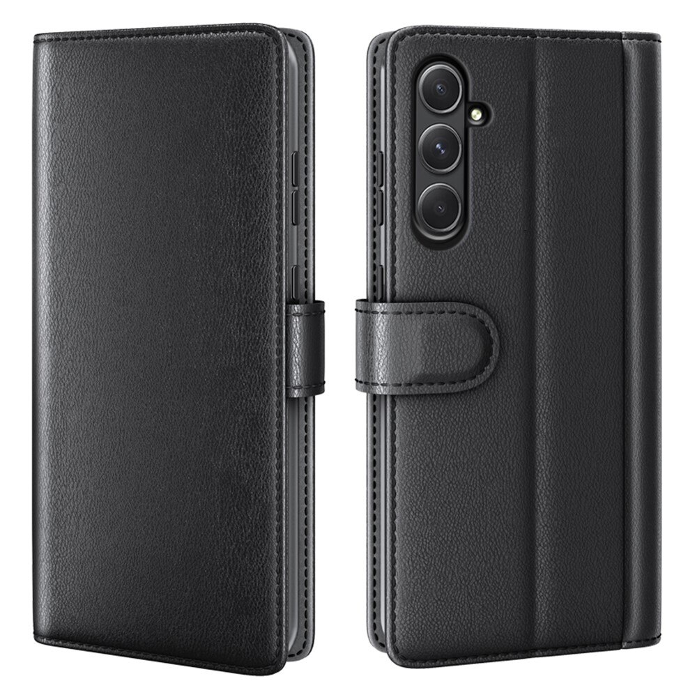 Samsung Galaxy A55 Genuine Leather Wallet Case Black