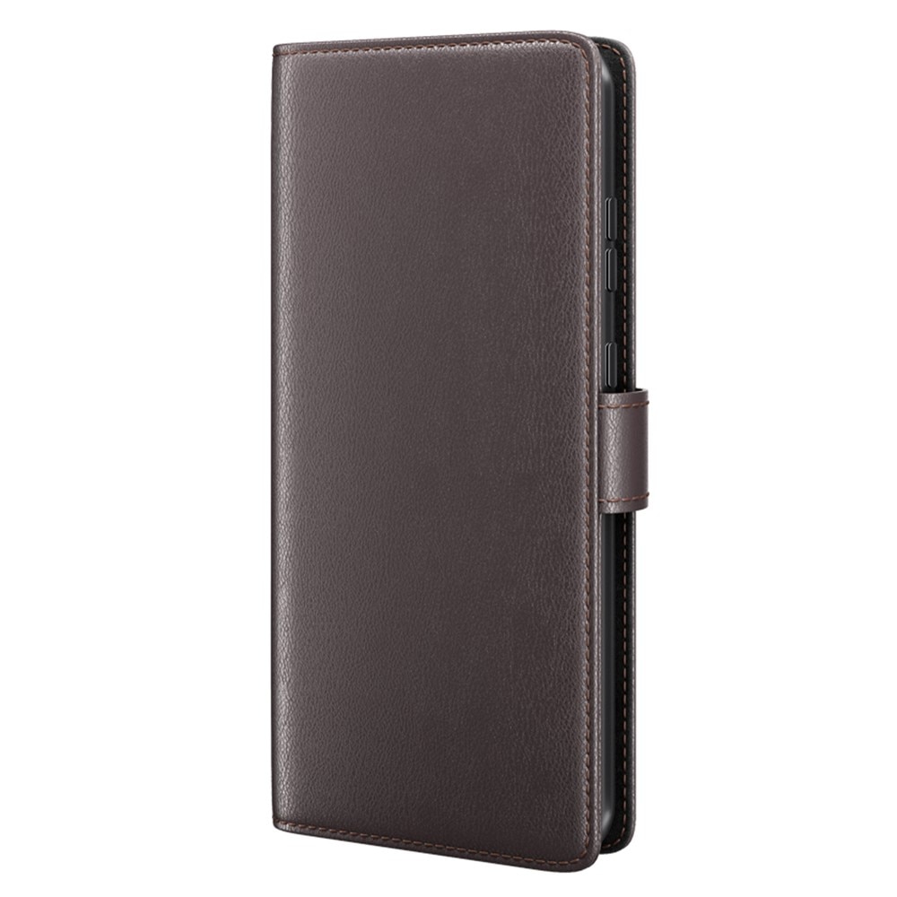 Samsung Galaxy A55 Genuine Leather Wallet Case Brown