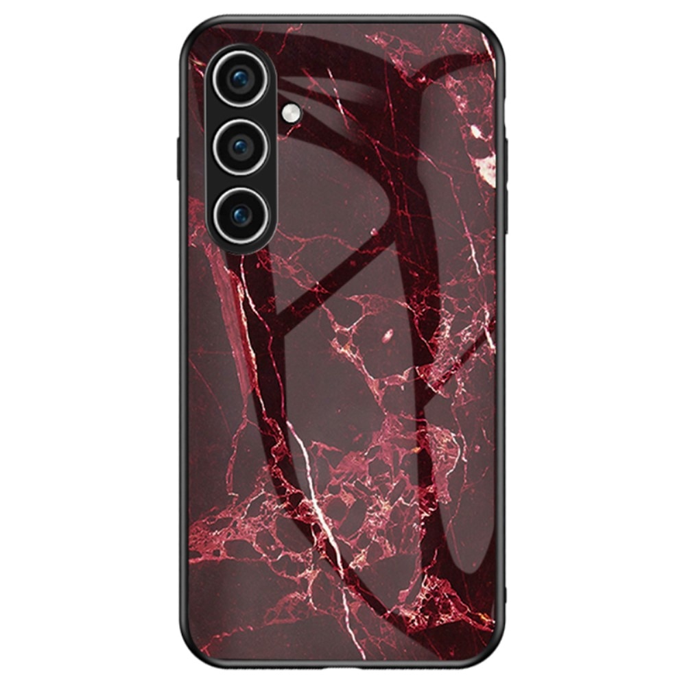 Samsung Galaxy S24 Tempered Glass Case Red Marble