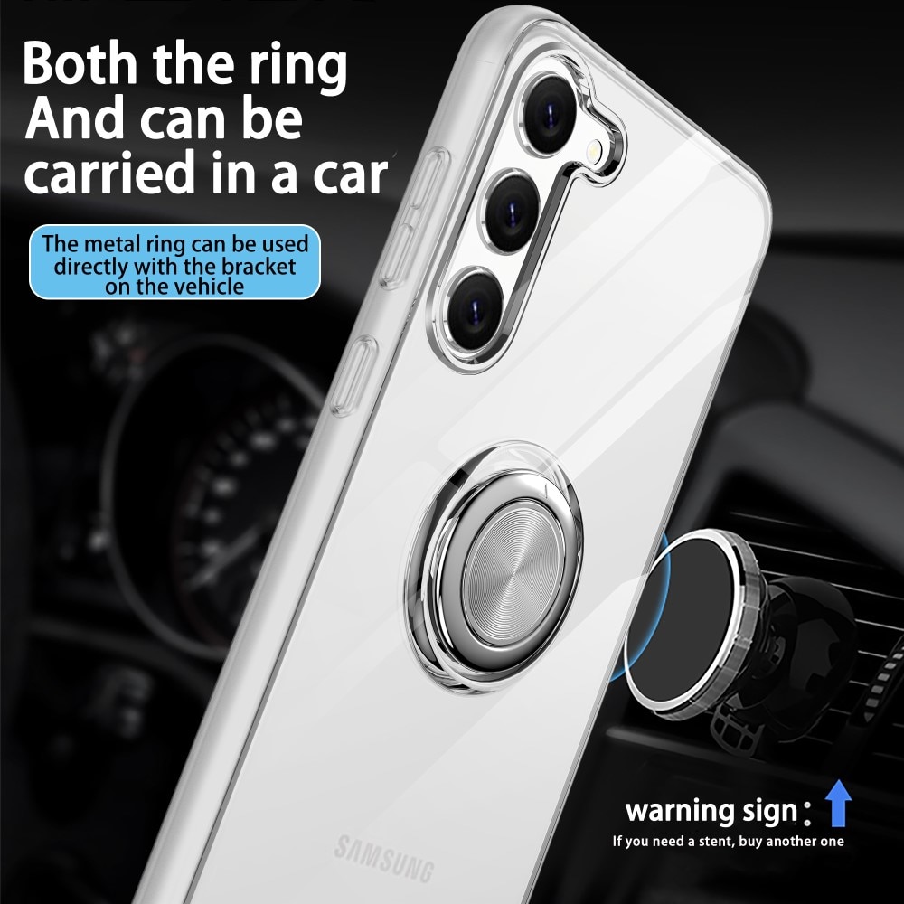 Samsung Galaxy S24 Finger Ring Kickstand Case Transparant