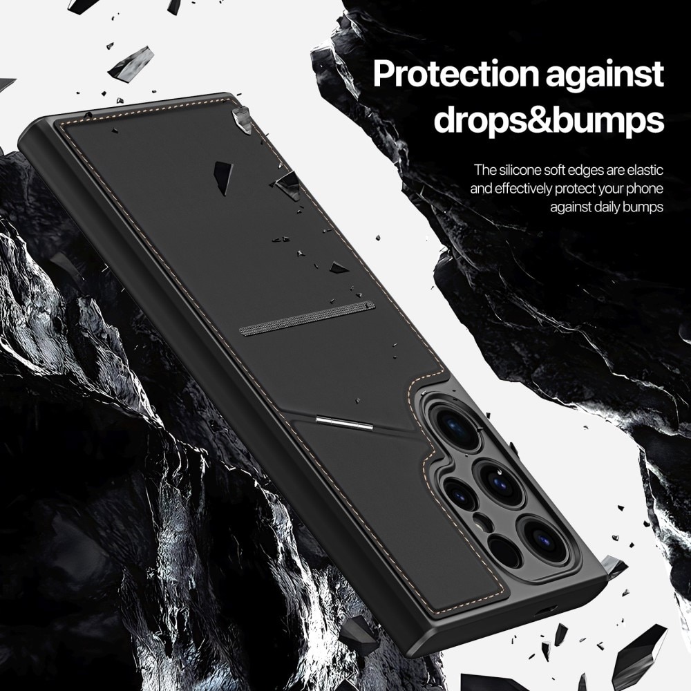 Samsung Galaxy S24 Ultra Rafi Series RFID MagSafe Wallet Stand Case Black