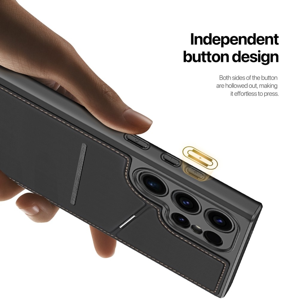 Samsung Galaxy S24 Ultra Rafi Series RFID MagSafe Wallet Stand Case Black