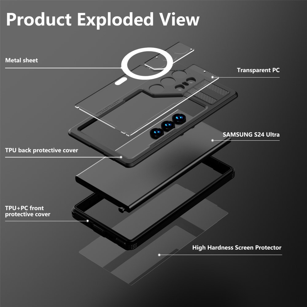 Samsung Galaxy S24 Ultra Waterproof Case MagSafe Transparent