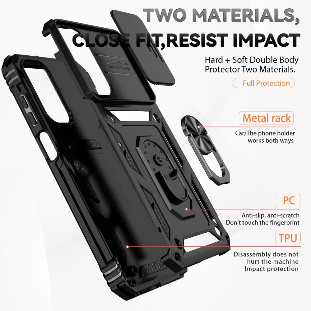 Samsung Galaxy A15 Hybrid Case Tech Ring w. Camera Protector Black