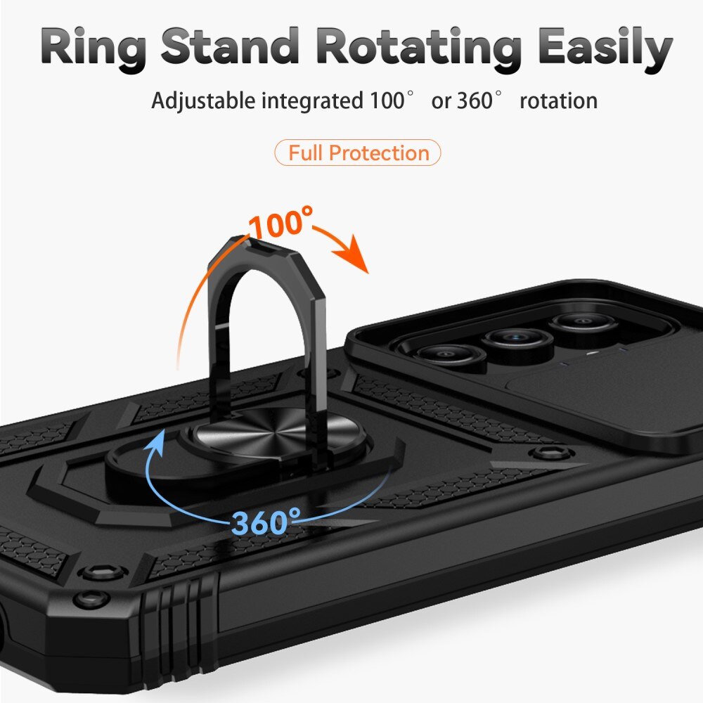 Samsung Galaxy A15 Hybrid Case Tech Ring w. Camera Protector Black