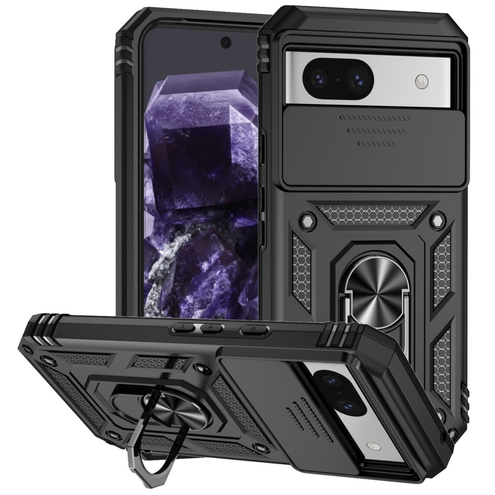 Google Pixel 8a Hybrid Case Tech Ring w. Camera Protector black