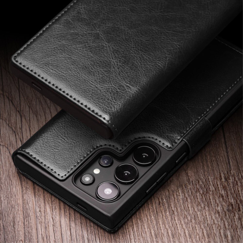 Samsung Galaxy S24 Ultra Leather Wallet Case Black