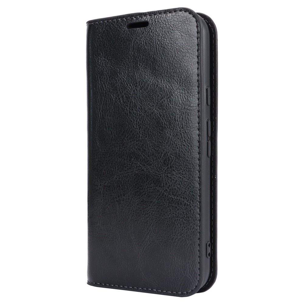 Google Pixel 8a Genuine Leather Wallet Case Black